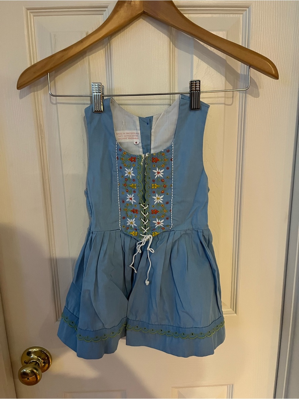 Nordstrom Light Blue Embroidered Casual Kids Dress